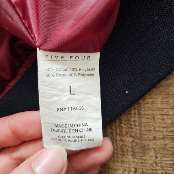 Five Four Lennox Lightweight Zip Up Jacket, L, Navy w/Burgundy Lining - Picture 7 of 8